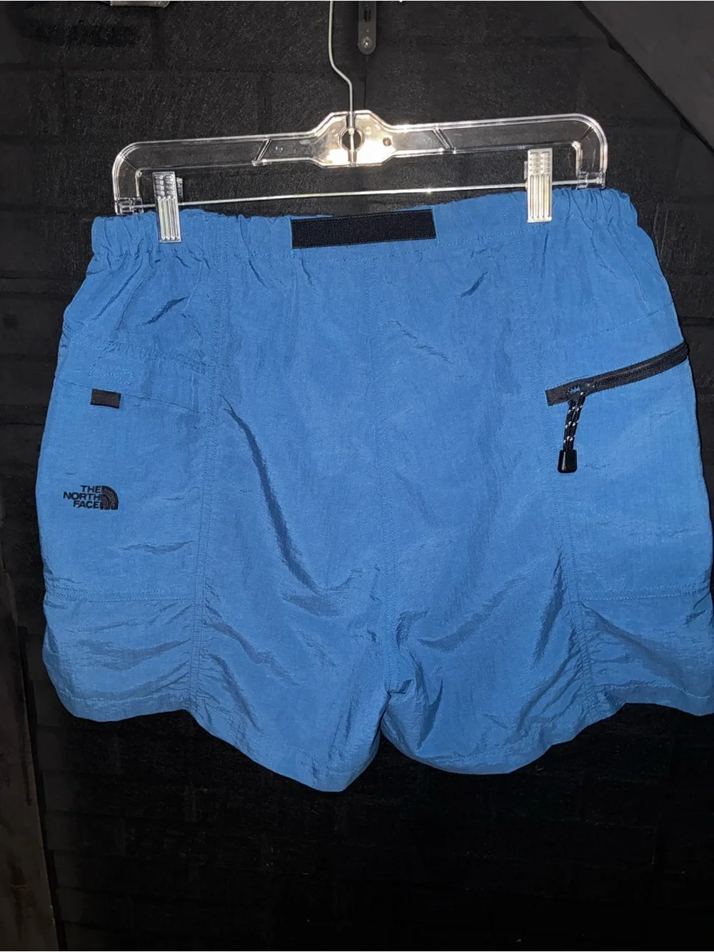 The North Face Vintage Blue Nylon Belted Hiking Shorts Gorpcore Outdoor TNF